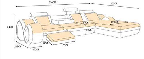 Quality Assure Furniture Minimalist Luxury Modern Leatherette Sofa L Shape (Brown and White)