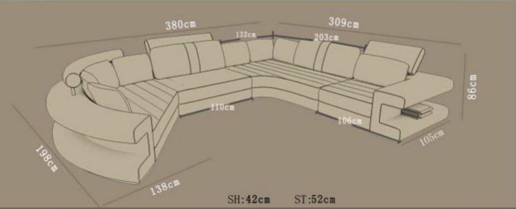 L Shape Sofa Set:- Modern Corner Leatherette Sofa Set (Off White)