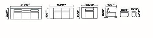 6 Seater Sofa Set:- Luxury 4 Piece Leatherette Sofa Set (White)
