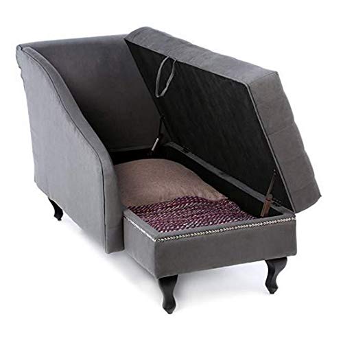 Quality Furniture Tufted Cushion and Nail-Head Trim Living Room Chaise
