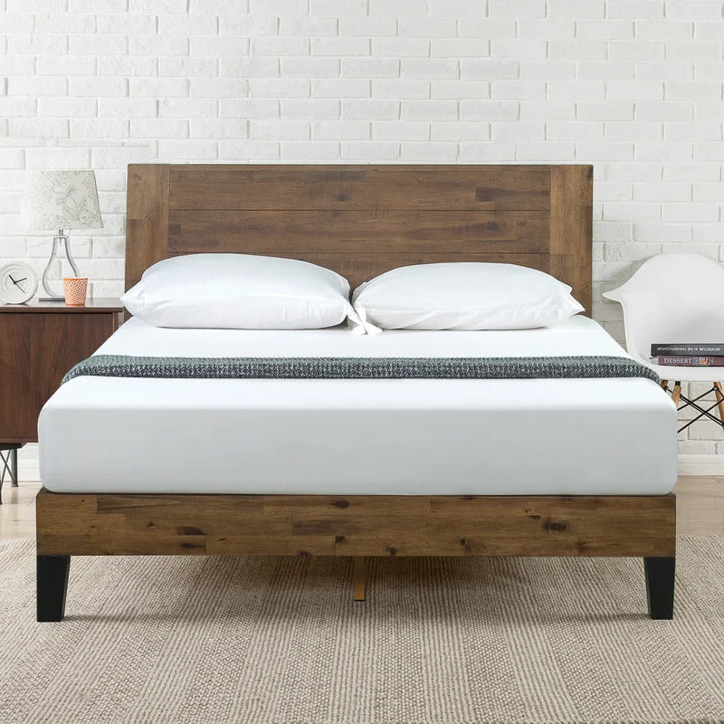 Queen Size Bed : Jen Solid Wood Platform Bed
