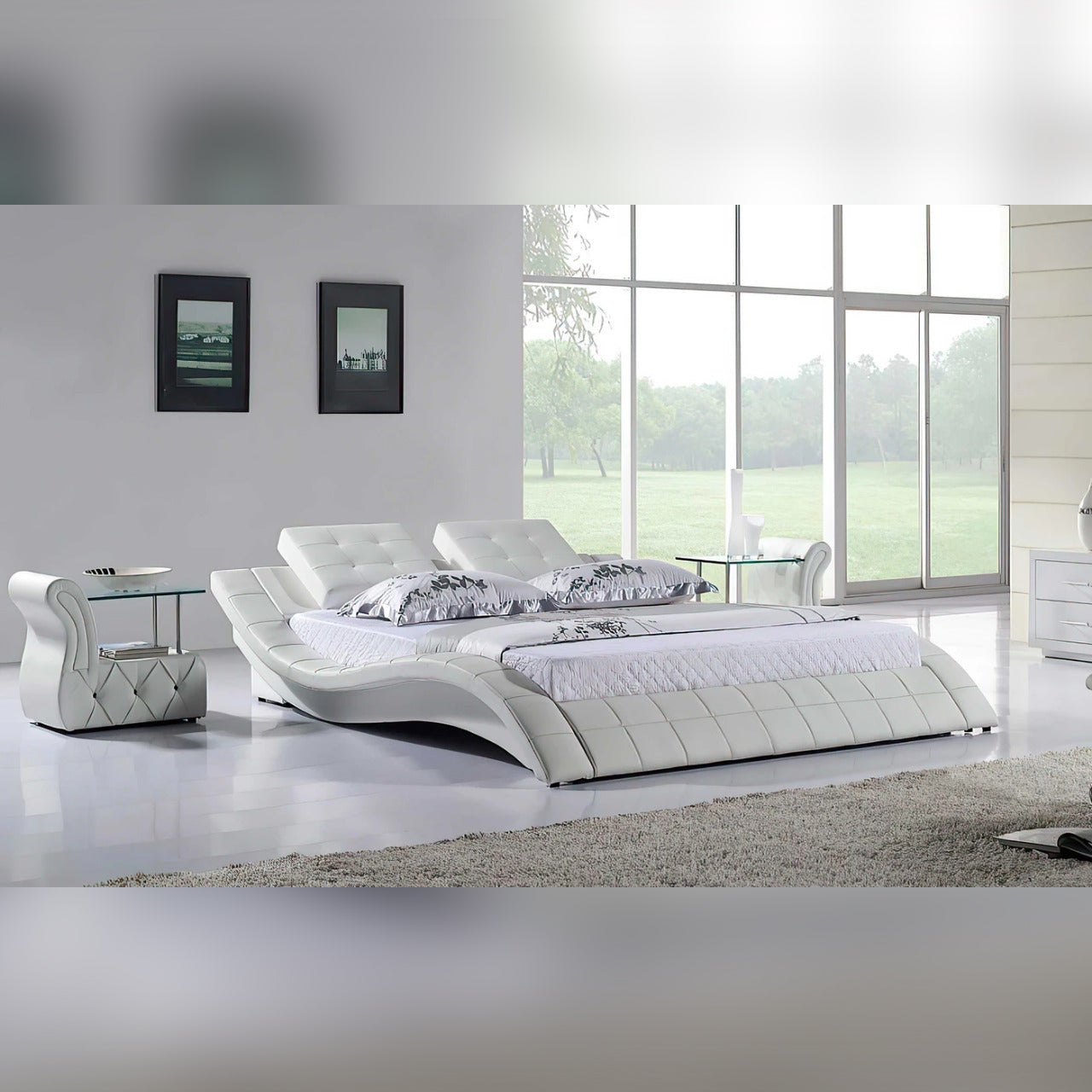 Queen Size Bed Leatherette Queen Size Platform Bed