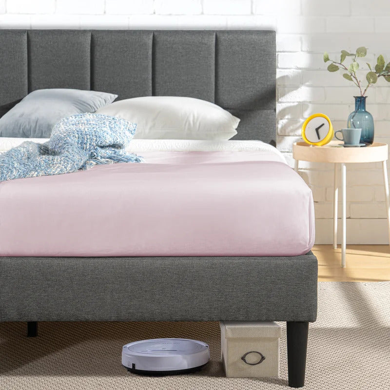 Queen Size Bed : Tufted Upholstered Platform Bed