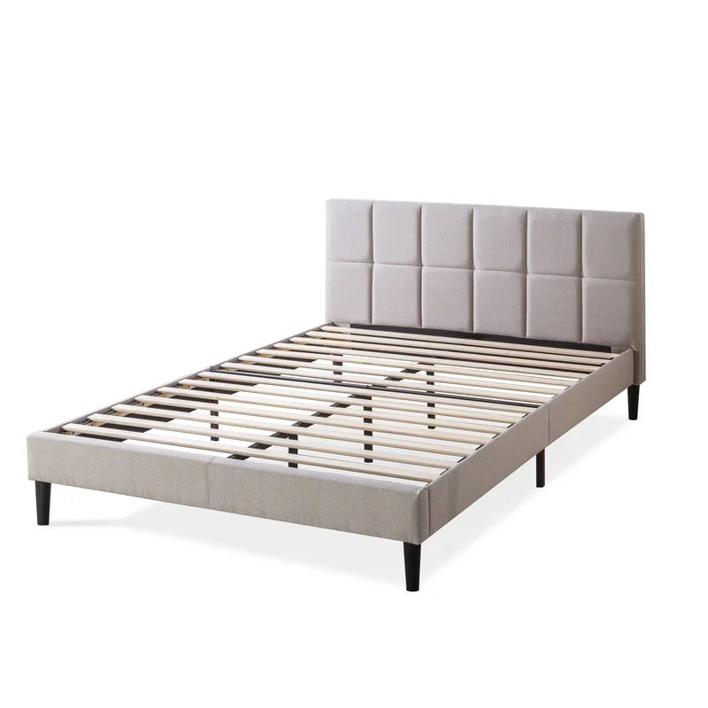 Queen Size Bed : Tufted Upholstered Platform Bed