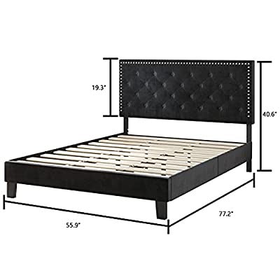 Queen Size Bed Tufted Upholstered Platform Bed