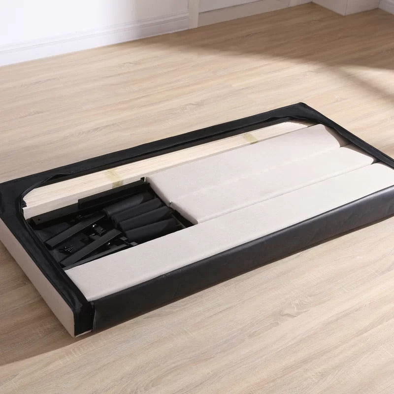 Queen Size Bed : Tufted Upholstered Profile Platform Bed