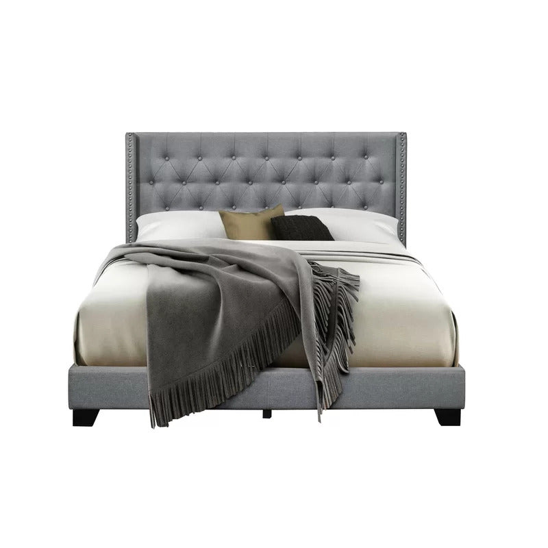 Queen Size Bed : Tufted Upholstered Standard Bed