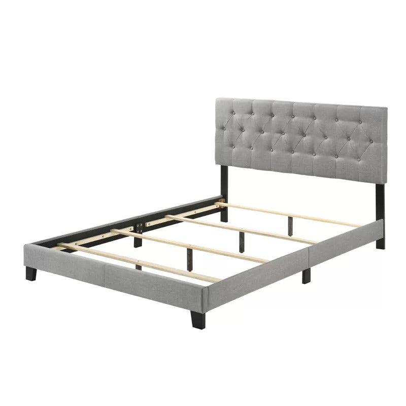 Queen Size Bed : Tufted Upholstered Standard Bed
