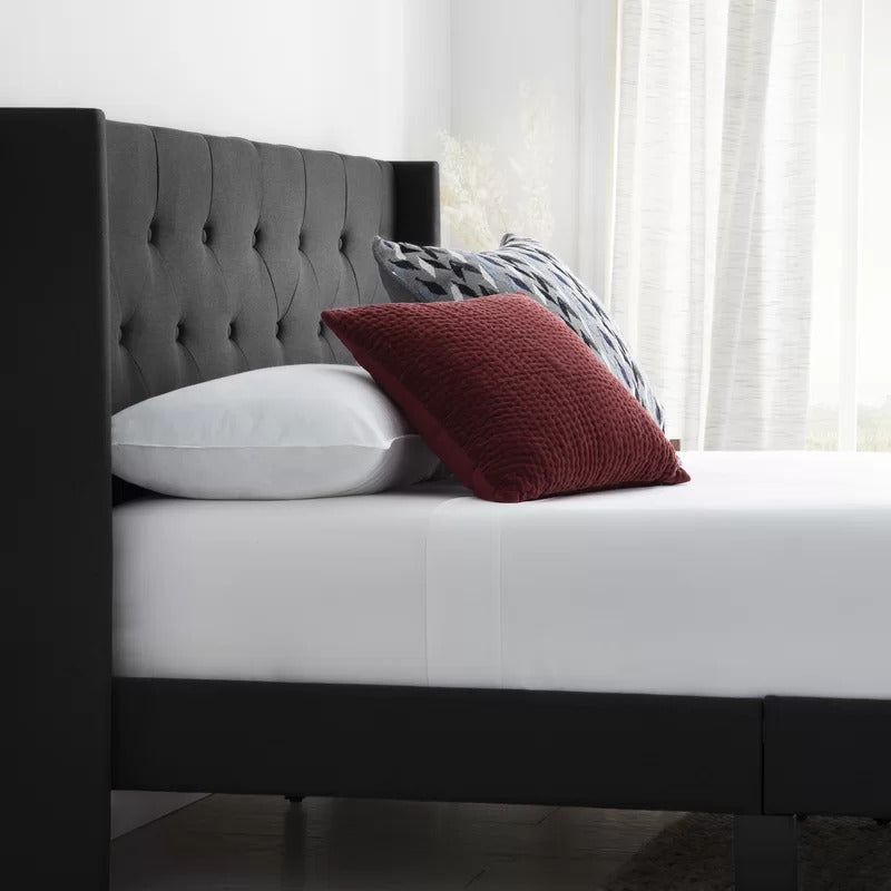Queen Size Bed : Tufted Upholstered e Platform Bed