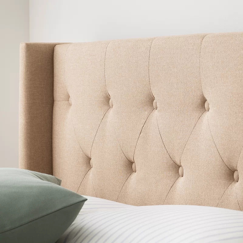 Queen Size Bed : Tufted Upholstered e Platform Bed