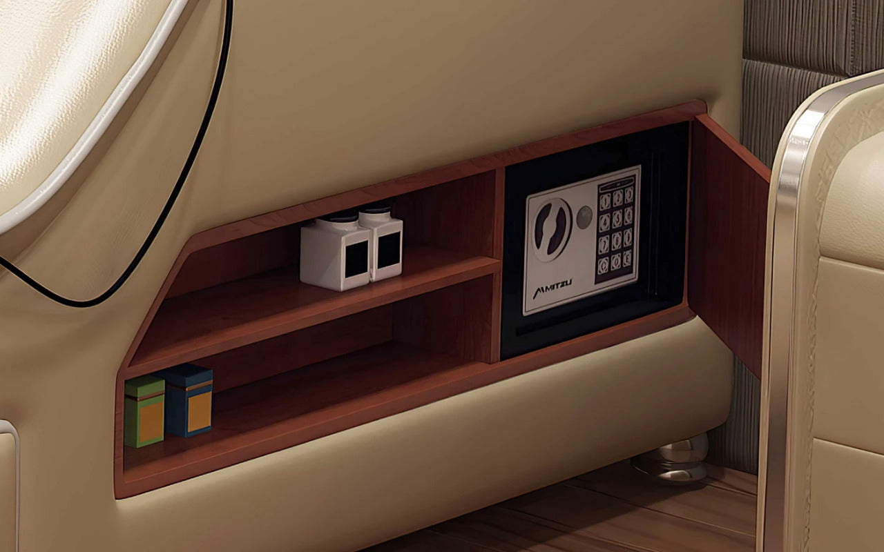 Queen Size: Beige Queen Size Smart Bed with Bluetooth Speakers