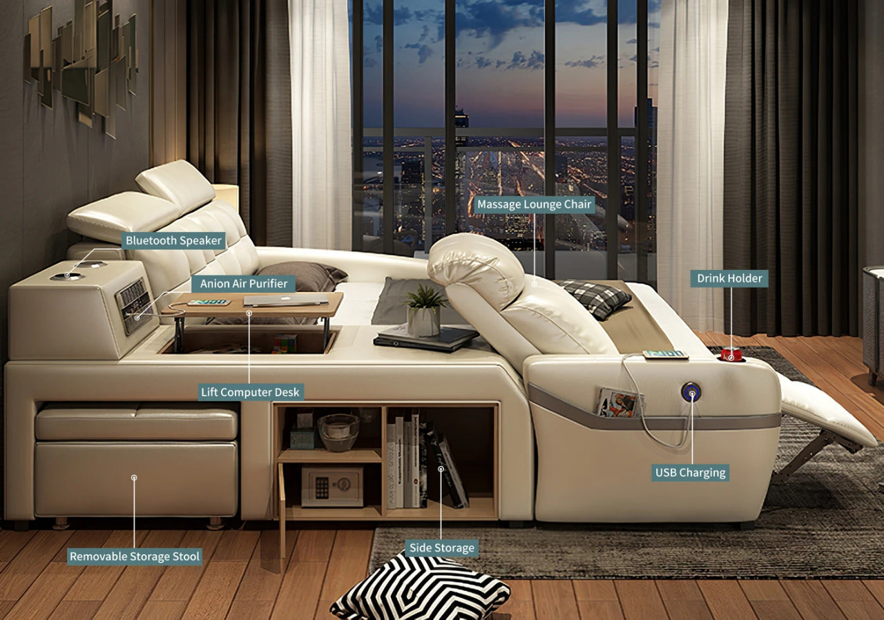 Queen Size: Black Multi-functional Queen Size Smart Bed