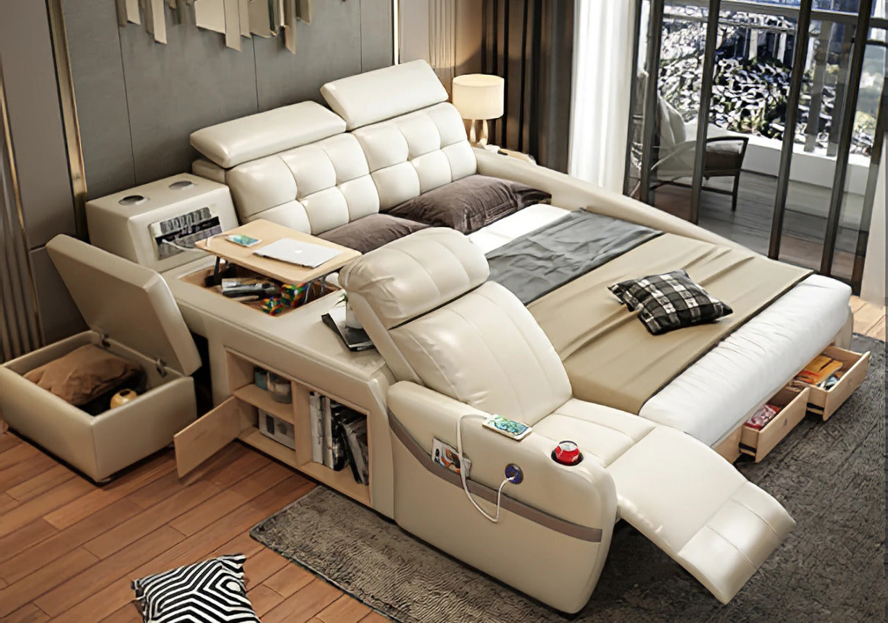 Queen Size: Black Multi-functional Queen Size Smart Bed