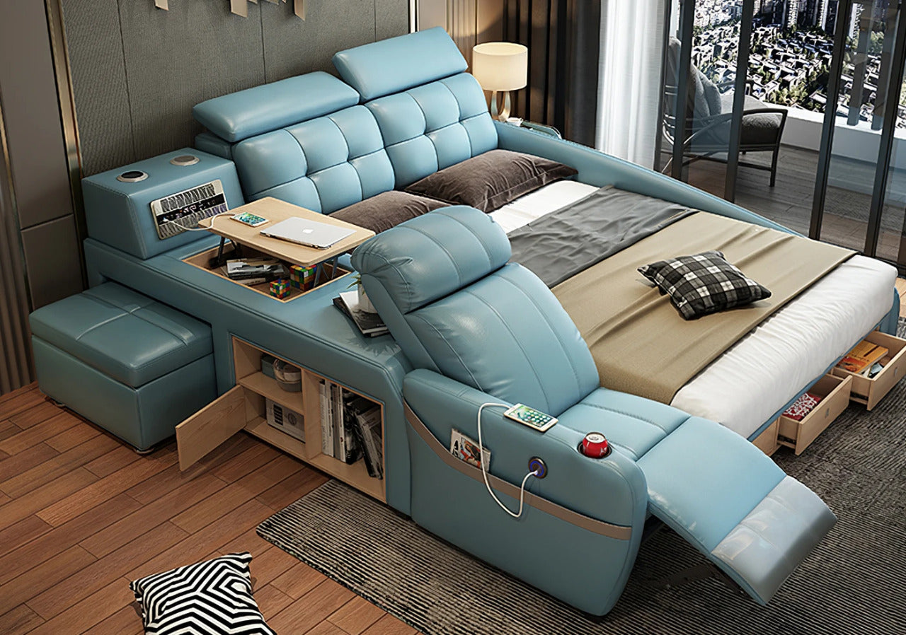 Queen Size: Black Multi-functional Queen Size Smart Bed