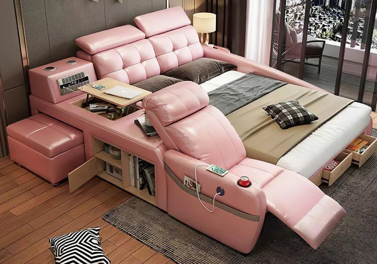 Queen Size: Black Multi-functional Queen Size Smart Bed