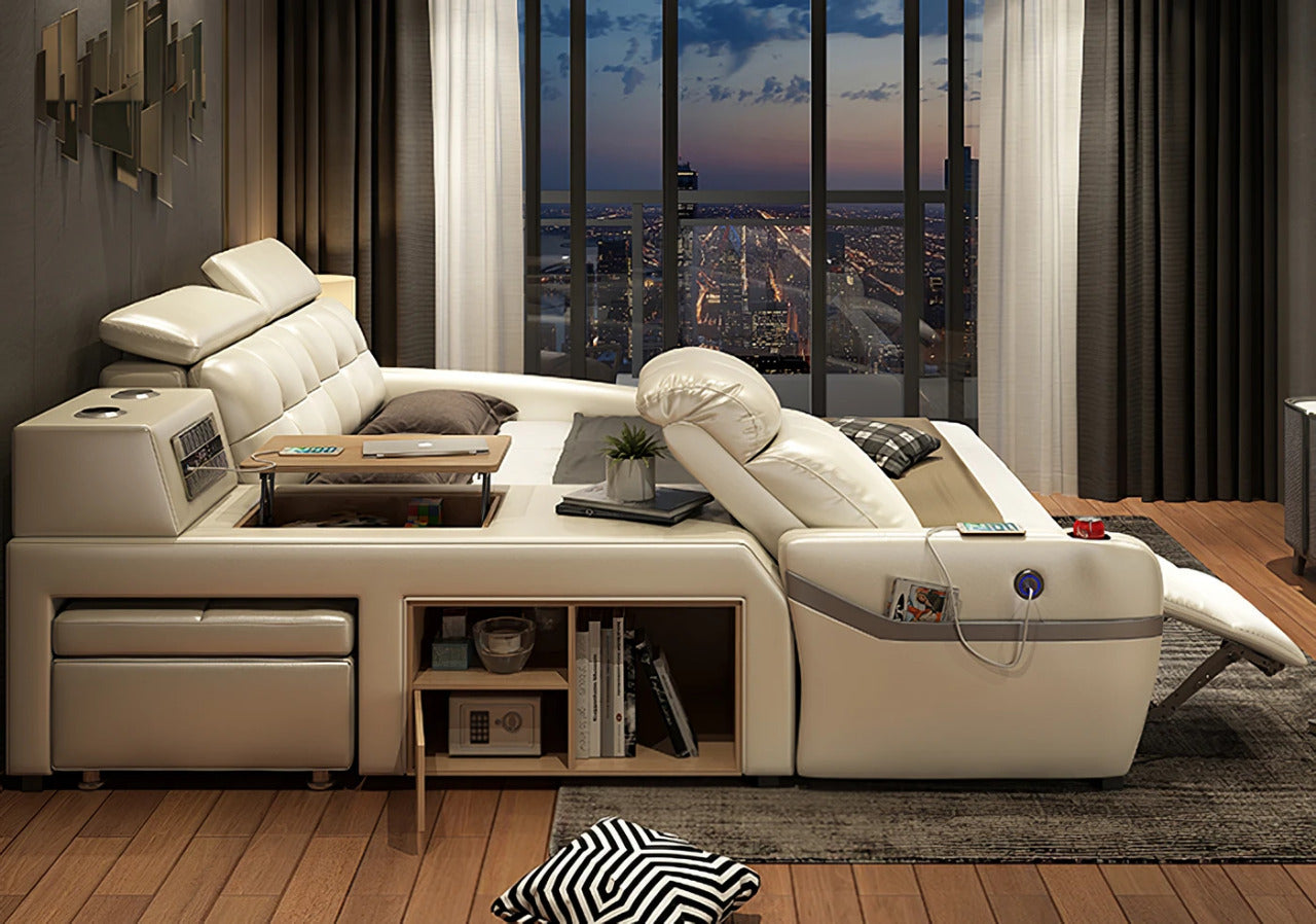 Queen Size: Black Multi-functional Queen Size Smart Bed