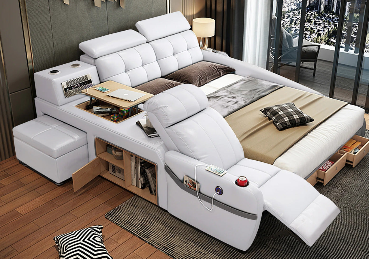 Queen Size: Black Multi-functional Queen Size Smart Bed