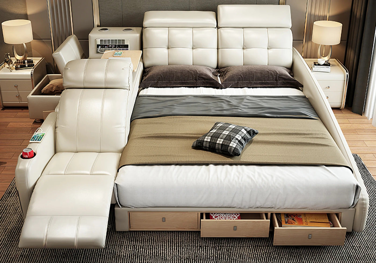 Queen Size: Black Multi-functional Queen Size Smart Bed