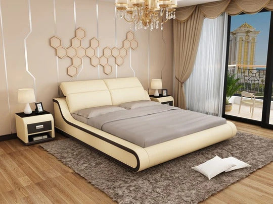 Queen Size : Leatherette Platform Bed