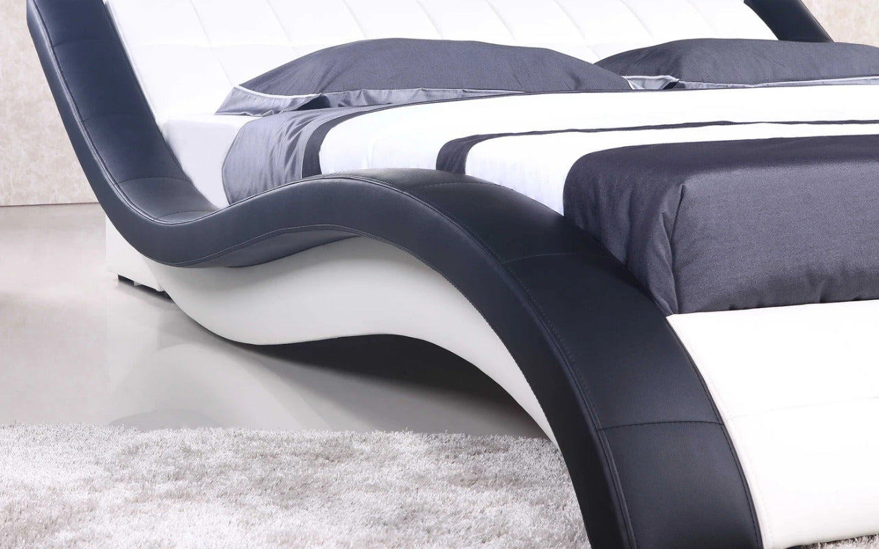 Queen Size: Leatherette Queen Size Platform Bed