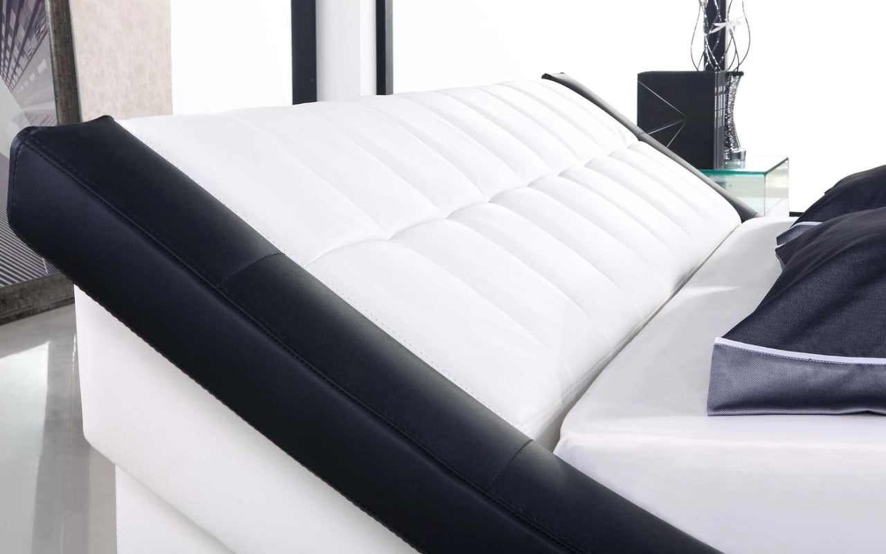 Queen Size: Leatherette Queen Size Platform Bed