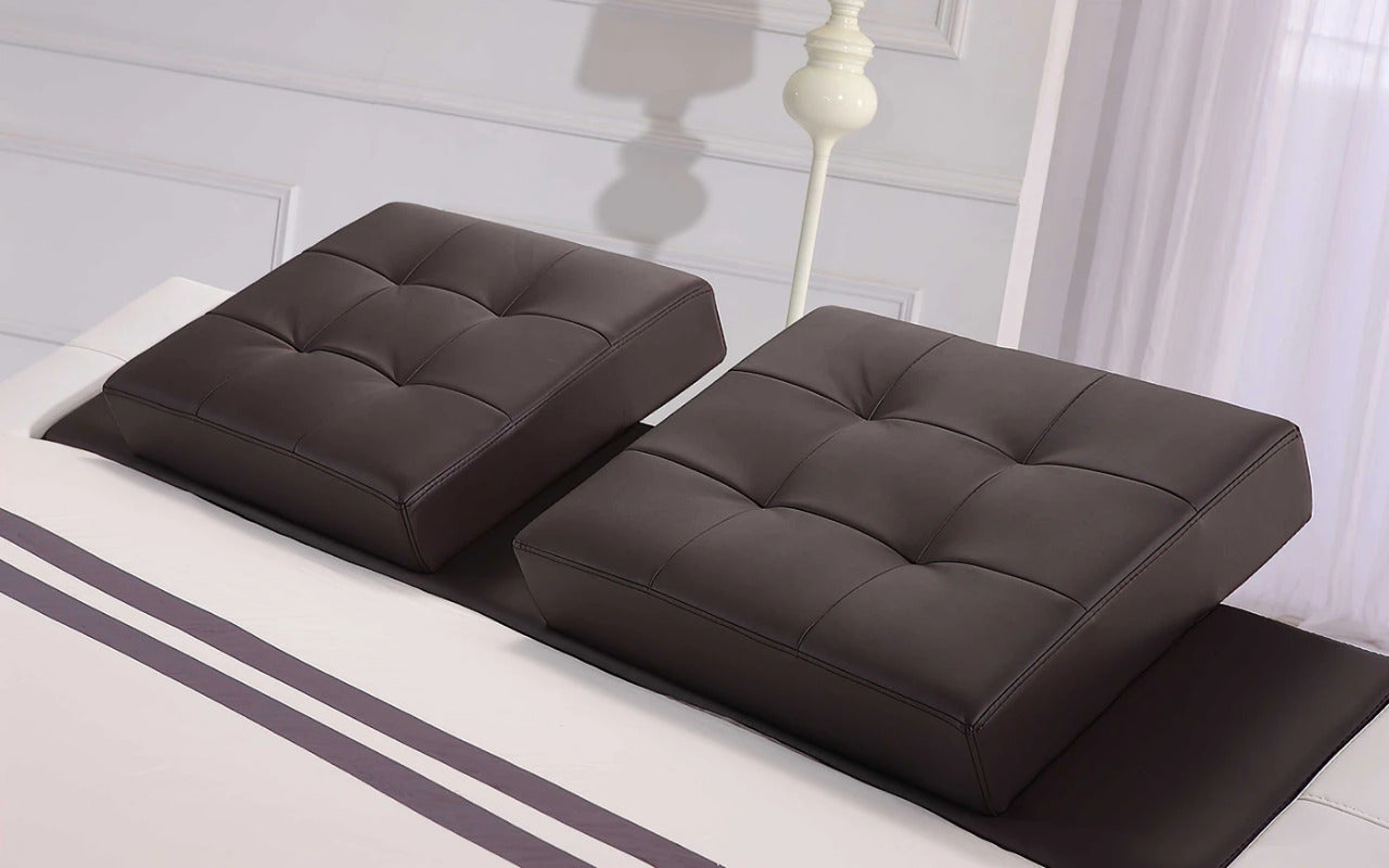 Queen Size: Leatherette Queen Size Platform Bed