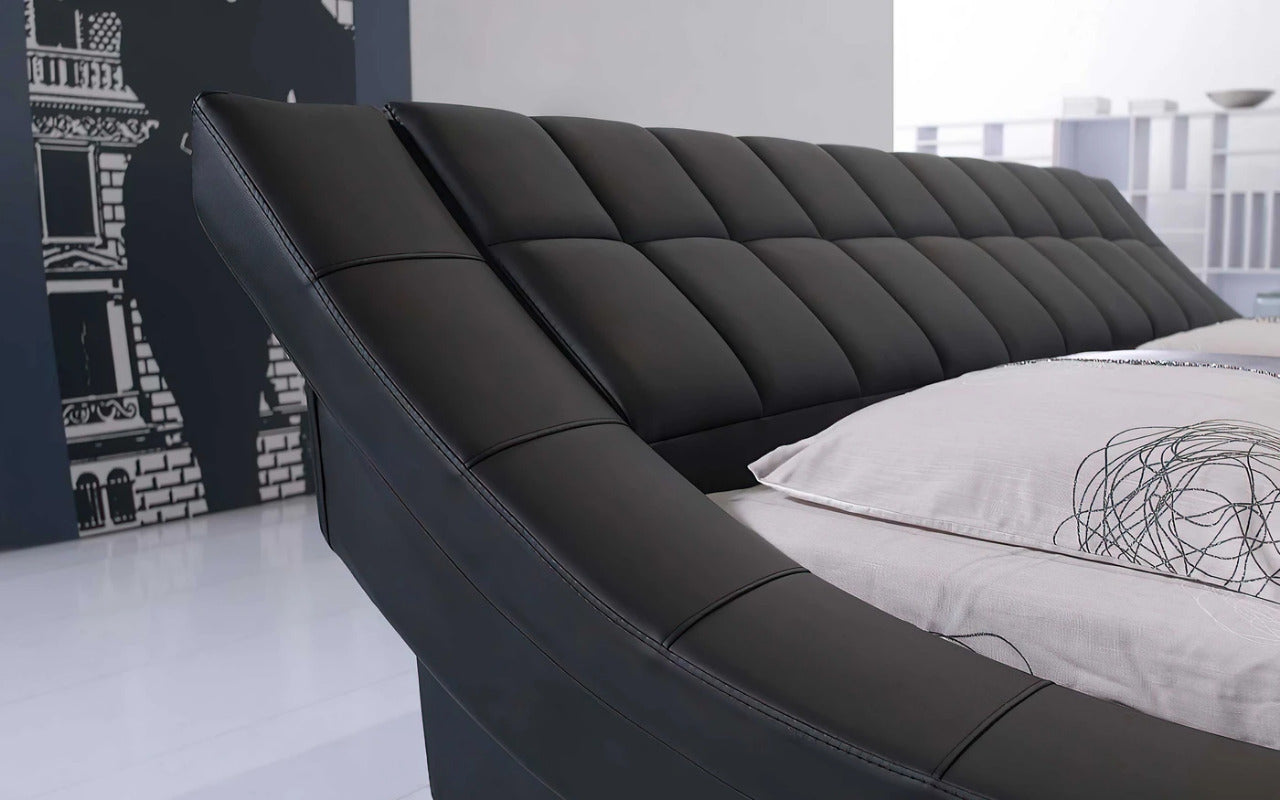 Queen Size: Leatherette Queen Size Platform Bed