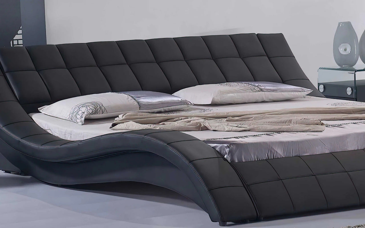 Queen Size: Leather Queen Size Platform Bed