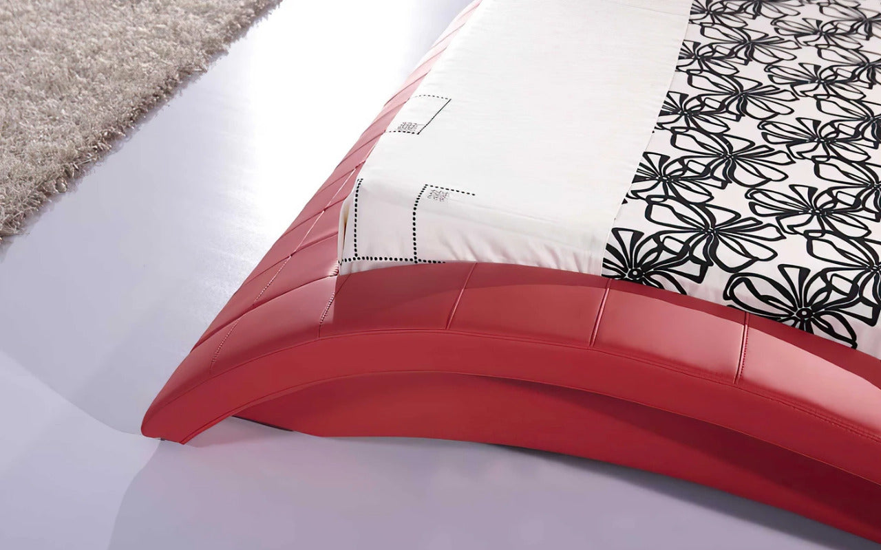 Queen Size: Leatherette Queen Size Platform Bed