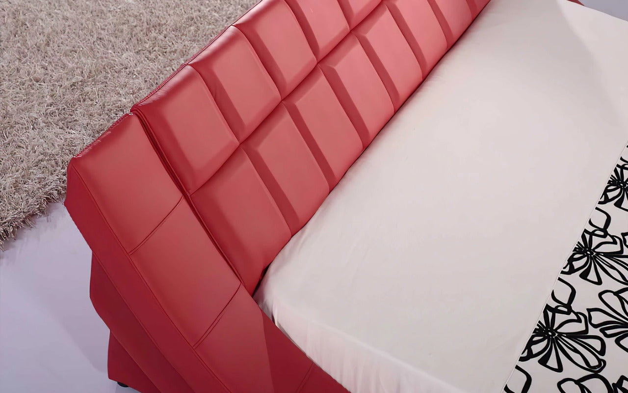 Queen Size: Leatherette Queen Size Platform Bed