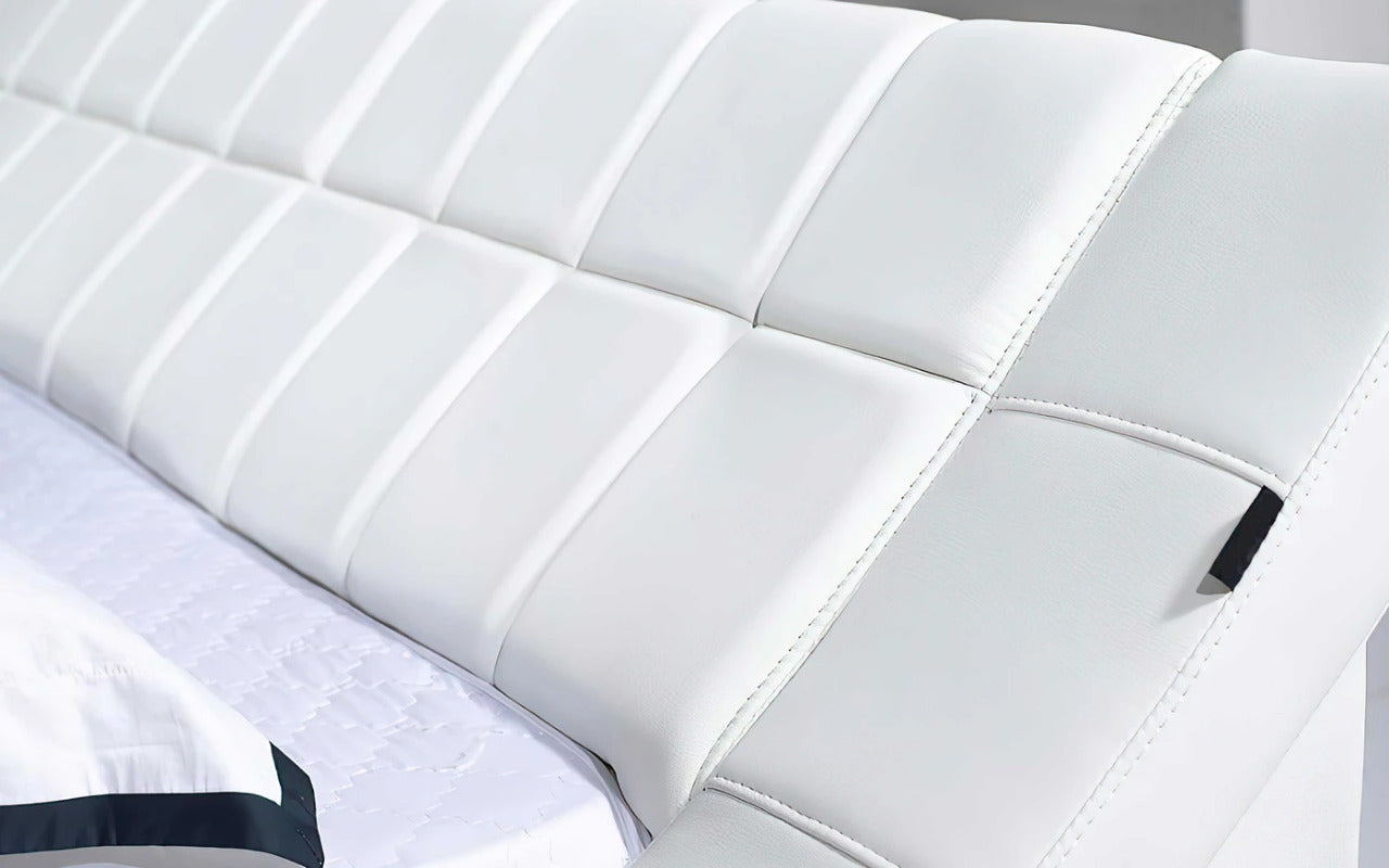 Queen Size: Leatherette Queen Size Platform Bed
