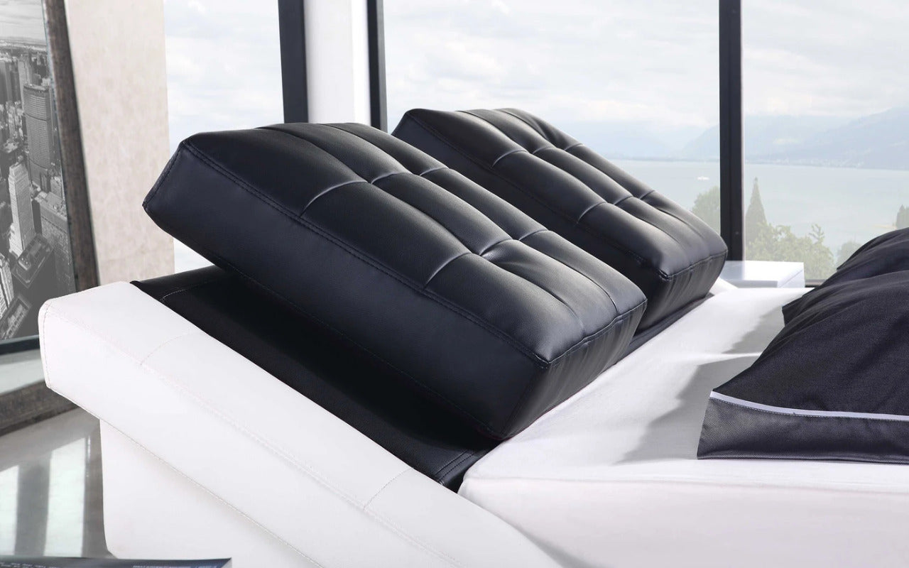 Queen Size: Leatherette Queen Size Platform Bed