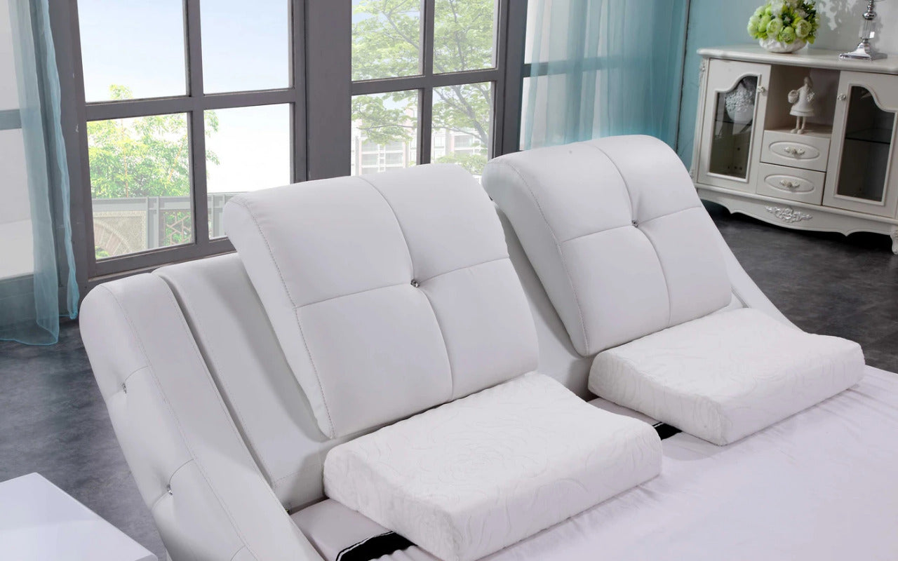 Queen Size: Leatherette Queen Size Platform Bed