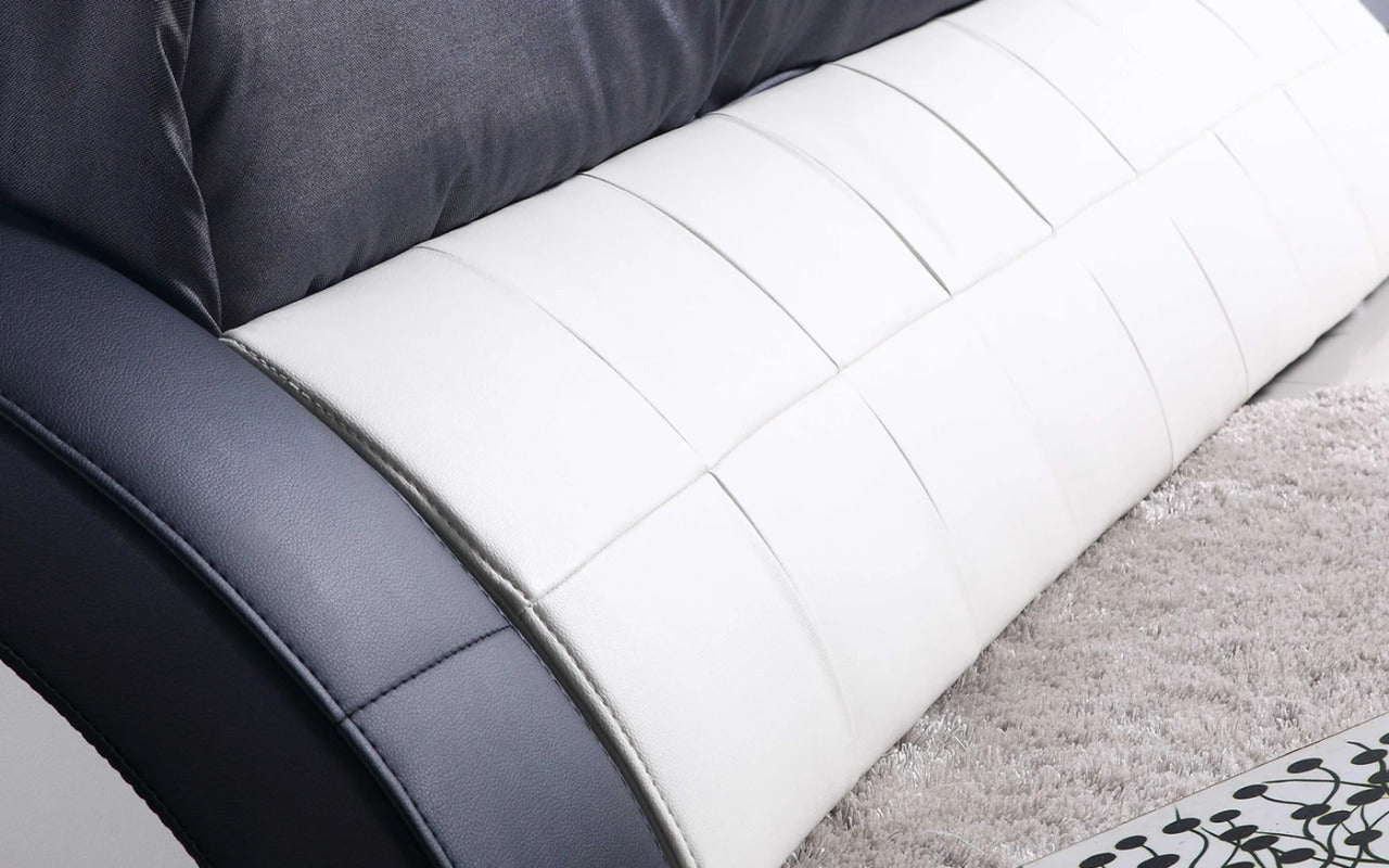 Queen Size: Leatherette Queen Size Platform Bed