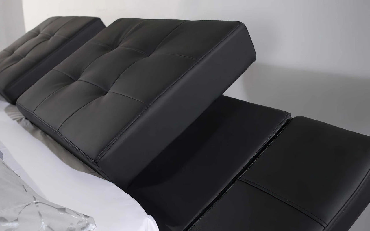 Queen Size: Leatherette Queen Size Platform Bed