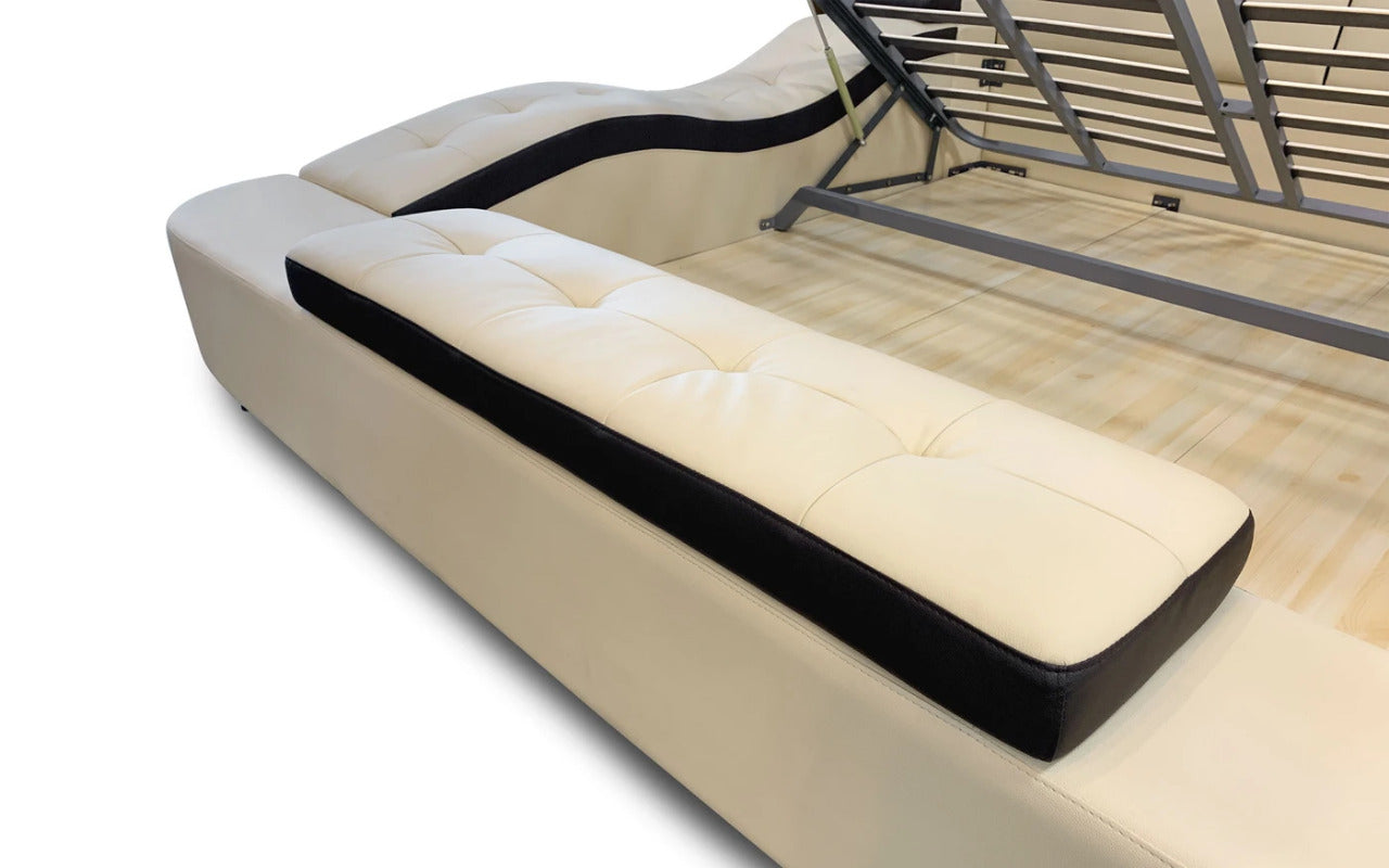 Queen Size: Leatherette Queen Size Smart Bed