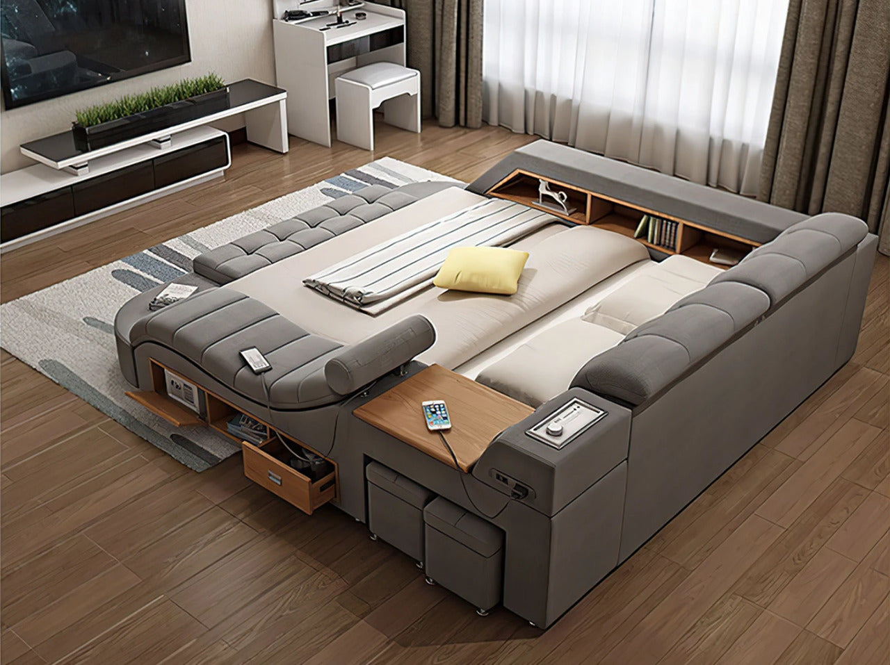 Queen Size: Multi-Functional Queen Size Smart Bed