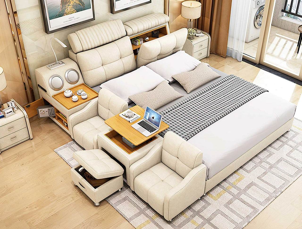 Queen Size: Multi-functional Queen Size Smart Bed