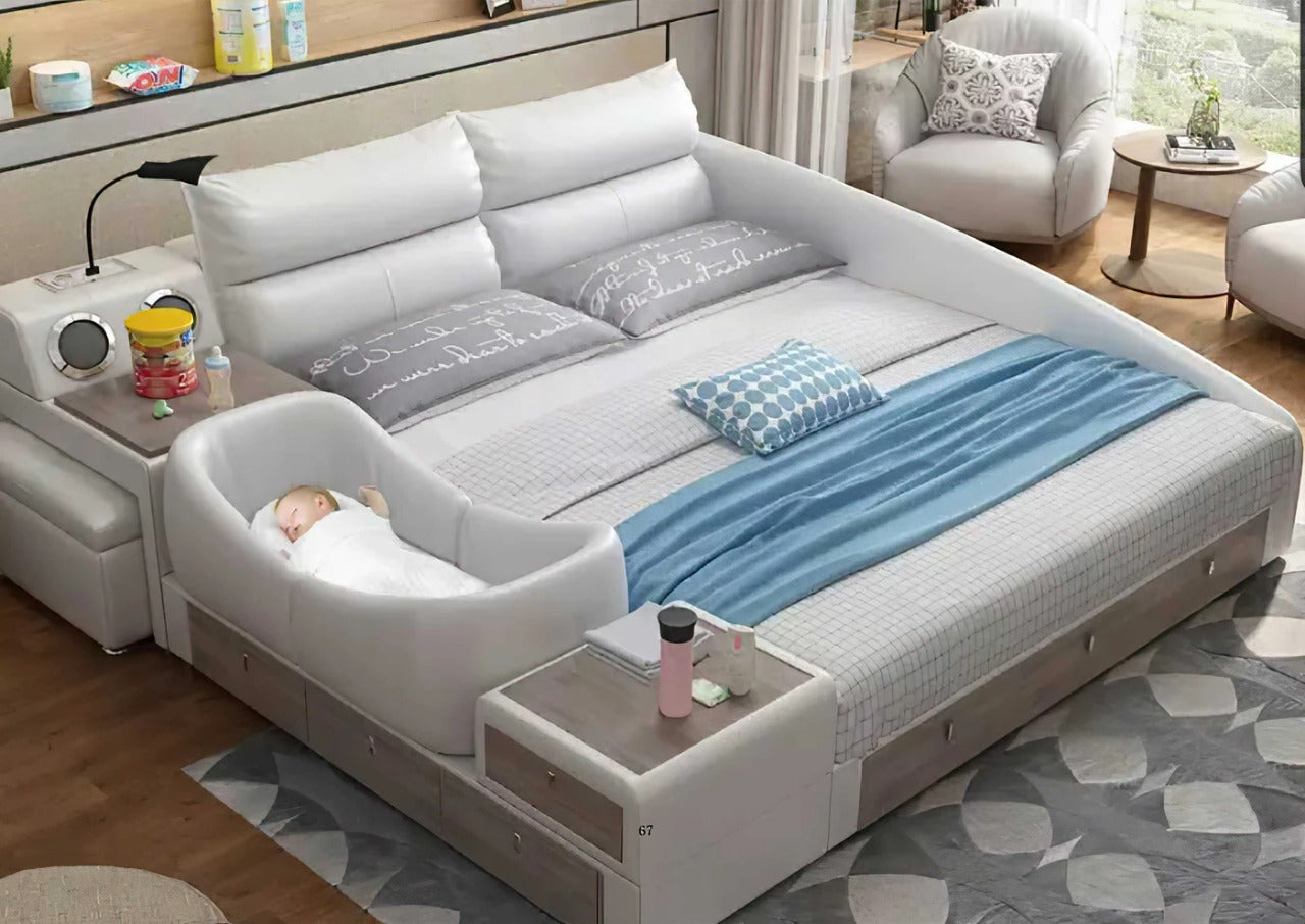 Queen Size: White Queen Size Smart Bed