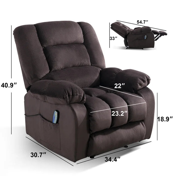 Recliners: 38'' Wide Manual Recliner with Massage Chairs