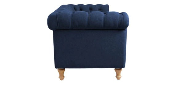 3 Seater Sofa:- Riya Chasterfield Fabric Sofa Set (Blue)