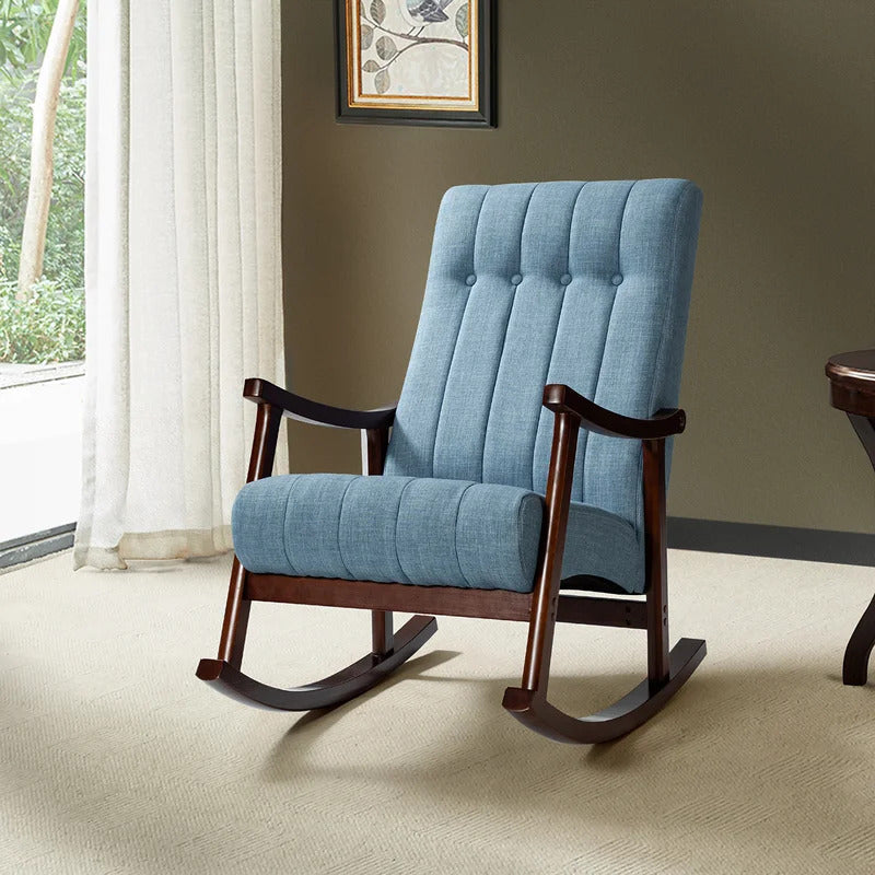 Rocking Chair: Button Tufted Back Rocking Chair