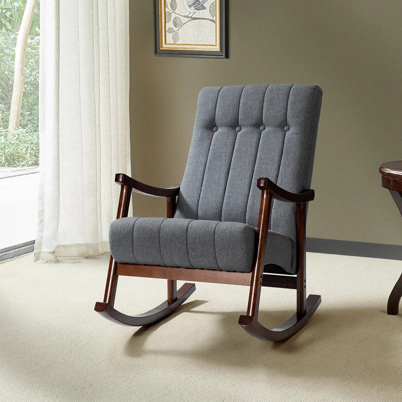 Rocking Chair: Button Tufted Back Rocking Chair