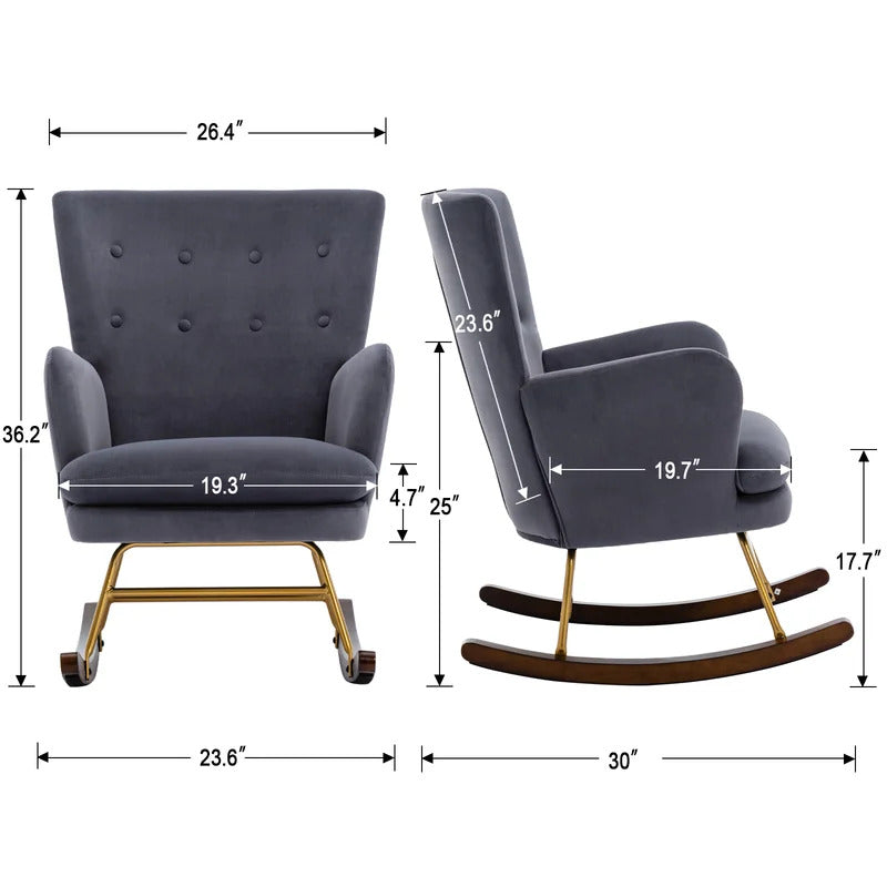 Rocking Chair: Buttoned Back Rocking Chair