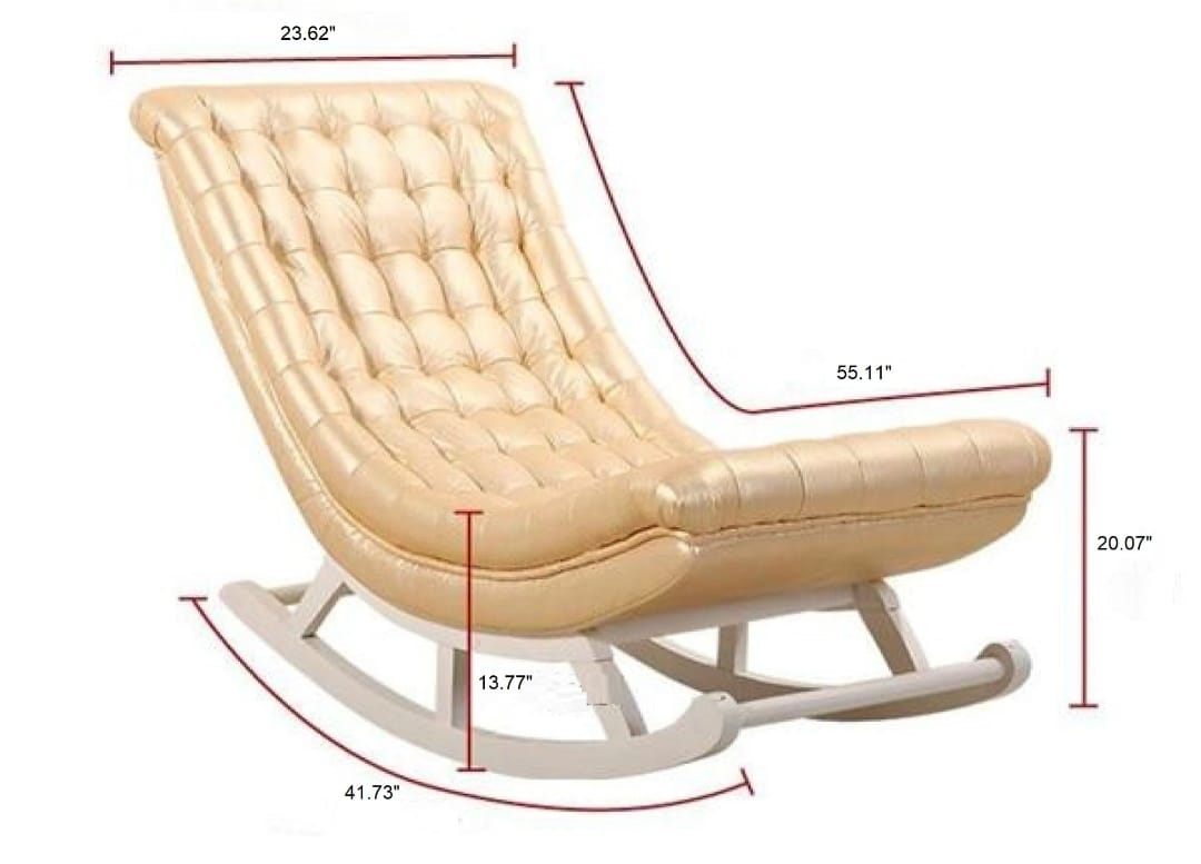 Rocking Chair: Glossy Leatherette Rocking Chair