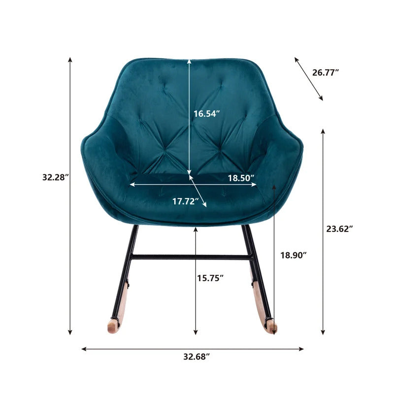 Rocking Chair: Modern Velvet Rocking Chair