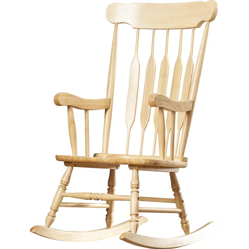 Rocking Chair: Solid Rubber Wood Rocking Chair