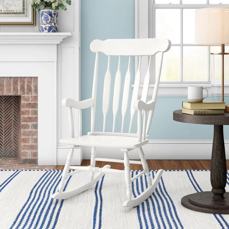 Rocking Chair: Solid Rubber Wood Rocking Chair