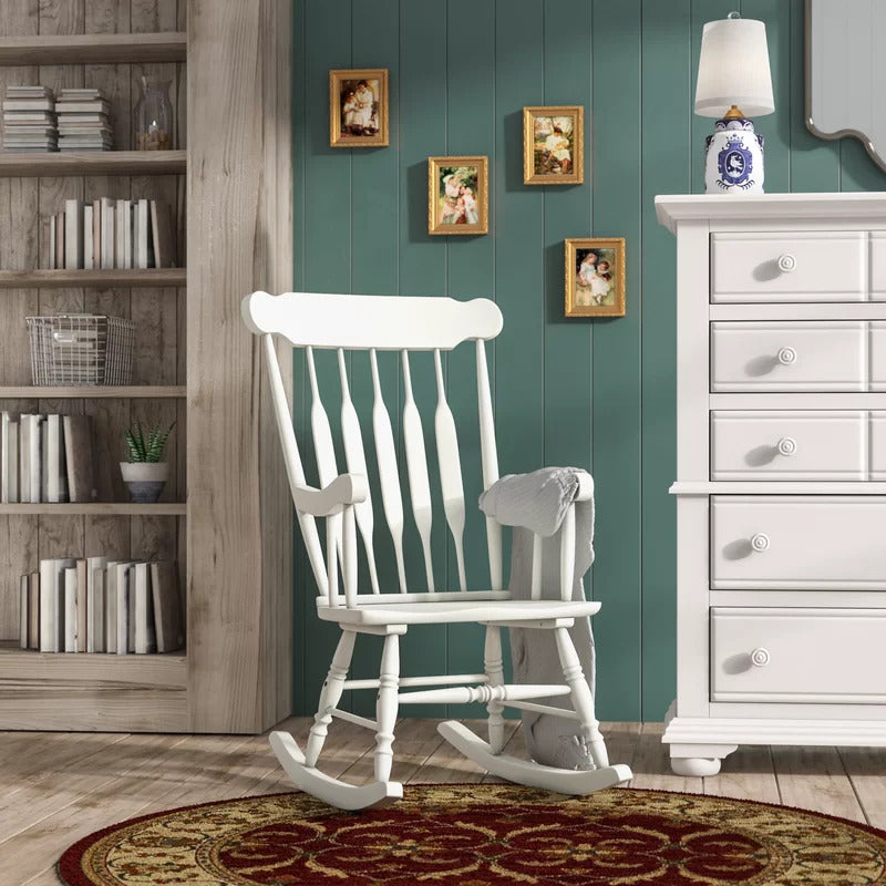 Rocking Chair: Solid Rubber Wood Rocking Chair