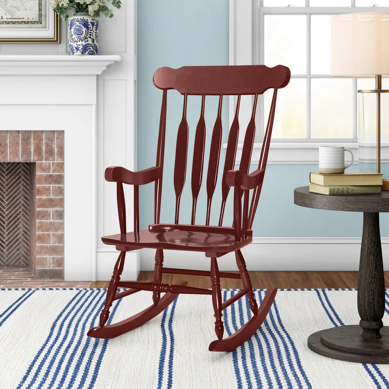 Rocking Chair: Solid Rubber Wood Rocking Chair